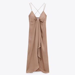 ZARA KNOTTED SLIP DRESS